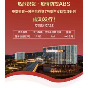 苏宁金融发行江苏省首单疫情防控ABS 缓解中小企业融资困境